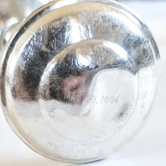 👶 Vintage Solid 925 Sterling Silver Baby Dumbbell Rattle Empire 22g Keepsake - Picture 5 of 9